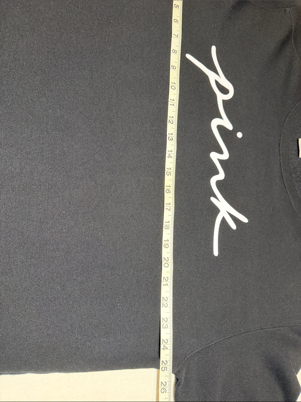 PINK Victoria's Secret Black Crewneck Sweatshirt with White Script - Picture 5 of 9